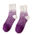 thumbnail image 2 of Women's Coral Fleece Sleep Socks, Non-Slip Gripper Slipper Socks, Ultra Soft Plush Thermal Bed Socks, Cozy Winter Indoor Wear, Gift Ready House Socks, Ankle Length - Purple, 2 of 6
