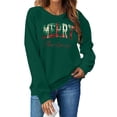 thumbnail image 4 of Merry Christmas Sweatshirt for Women Plaid Holiday Long Sleeve Xmas Tree Print Pullover Lightweight Shirt, 4 of 7