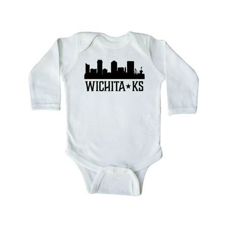 

Inktastic Wichita Kansas City Skyline Gift Baby Boy or Baby Girl Long Sleeve Bodysuit