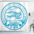 thumbnail image 1 of Ambesonne Vintage Airplane Shower Curtain, South Antarctica, 69"Wx70"L, Sky Blue White, 1 of 3