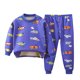 thumbnail image 2 of Conjuntos de blusas y camisas de cuello redondo y manga larga para niños con estampado forrado de vellón para mayor calidez Conjunto de ropa de dormir de manga larga con cuello redondo para el hogar d, 2 of 6