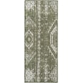 thumbnail image 5 of Unique Loom Outdoor Bohemian Collection Area Rug - Anthro (2' x 5' 3" Runner Green/Ivory), 5 of 6