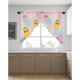 thumbnail image 4 of Swag Curtains, Flamingo Pineapple Palm Leaf Tropical Hawaii Rod Pocket Kitchen Curtains Valances Tier Curtains Swag Valance Curtains for Bedroom Living Room 36" x 36", 2 Panels, 4 of 6