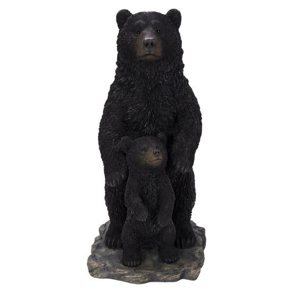 Hi-Line Gifts Mother and Baby Black Bears Outdoor Garden Statue - 24.5"