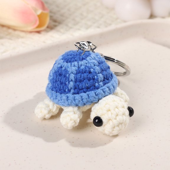 Cute Knitted Turtle Keychain Emotional Support Positive Crochet Sea Turtles Dolls Funny Knitted Mini Turtle Gifts for Room Home Decor