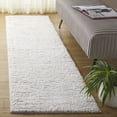 thumbnail image 2 of SAFAVIEH Rumi Barrett Striped Polyester Shag Runner Rug, Ivory/Light Beige, 2'2" x 8', 2 of 7