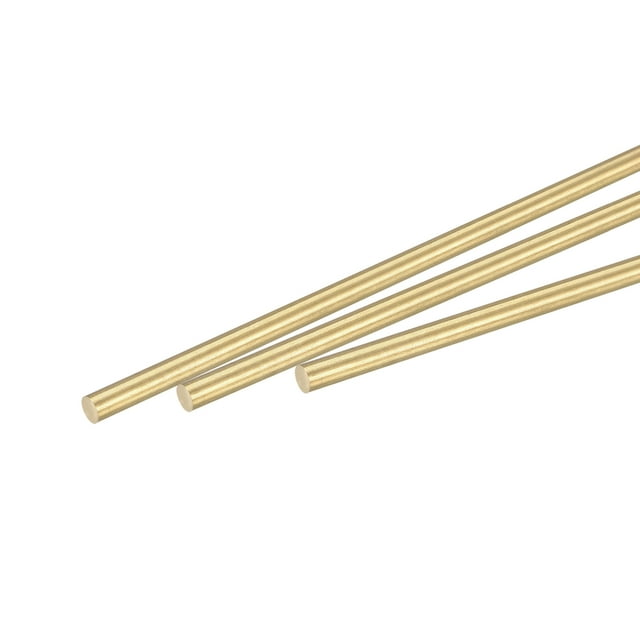Unique Bargains 3mm Diameter 300mm Length Brass Solid Round Rod for DIY Craft 16pack
