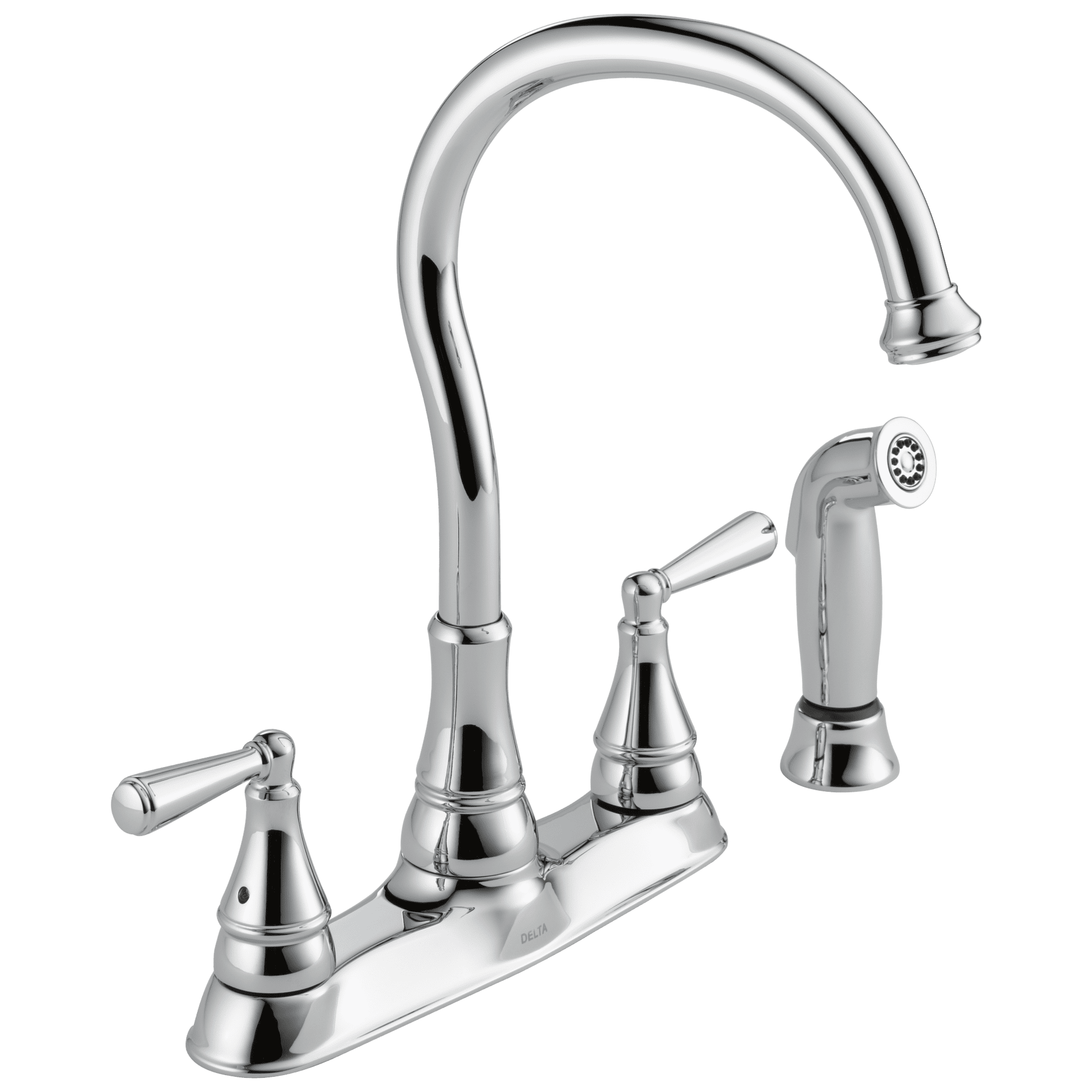 Delta Griffen Two Handle Kitchen Faucet with Spray in Chrome Walmart