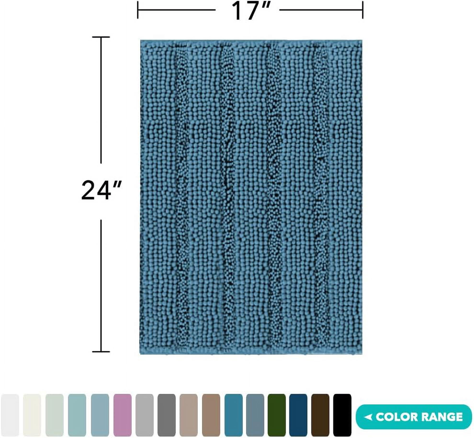 ZGAD  Sage Green Bathroom Rugs Runner Extra Long Large Bath Mat Plush Shaggy Chenille Bathroom Rug 47 x 17 Non-Slip Bath Rug Runner Extra Soft & Absorbent Thick Floor Mats, Machine Washable, Sage