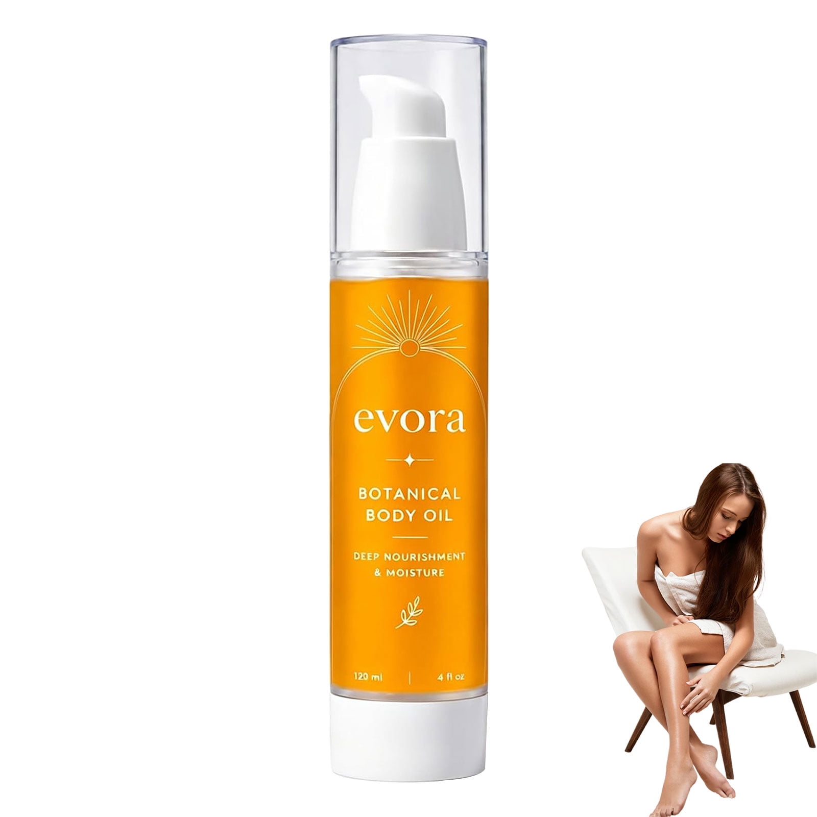 Evora Botanical Body Oil – Lightweight Firming Oil with Wakame Algae, Brazil Nut & Passionflower, Fast-Absorbing for Smoother Skin, 4 fl oz(1pc)