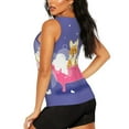 thumbnail image 3 of Wukai Dog Washes in a Bath Print &nbsp;Women's Workout Tank Top Mesh Yoga Shirts Athletic Running Tank Tops Athletic Gym Shirts - Medium, 3 of 8
