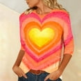 thumbnail image 5 of Craaazy Women's Valentines Day Crew Neck 3/4 Sleeve Cozy Love Shirts Gifts, 5 of 6