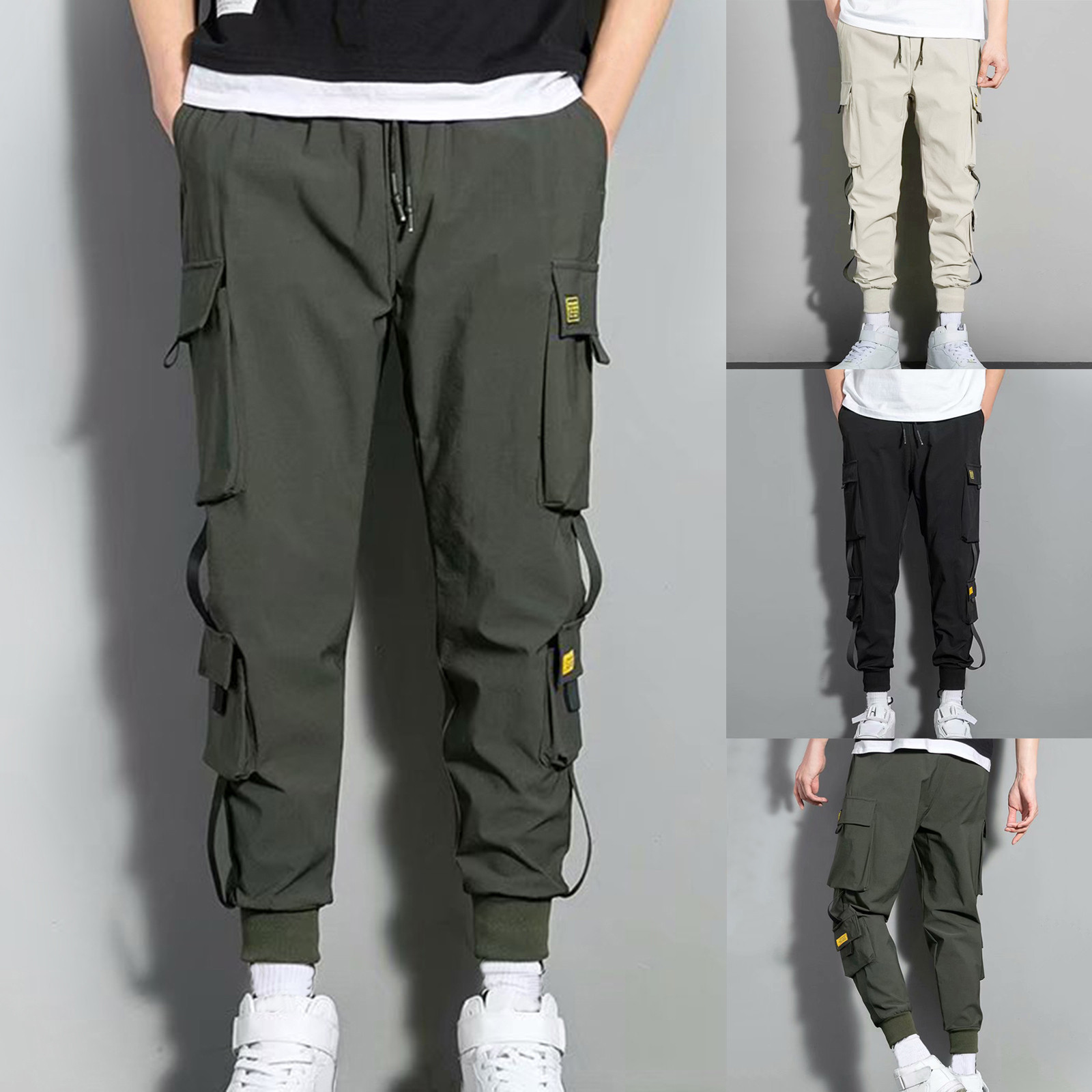 Pantalon Jogger Cargo Homme ITALYMORN - Taille élastique, Coupe Slim, 98% Coton - Pour Sport Et Style Décontracté