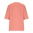 thumbnail image 6 of Lovskoo Women's Oversized T Shirts Short Sleeve V Neck Summer Tops Casual Loose Basic Tee Shirts 2024 Trendy Clothes Watermelon Red 2XL, 6 of 7