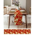 thumbnail image 3 of Yellow Red Flowers Table Runner 60 Inches, Luxury Spring Floral Birds Bed Runner Dresser Scarves Tabletop for Indoor Outdoor Parties/Ceremony/Banquet, 13" x 60", 3 of 8