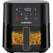 Air Fryer – 4 QT Compact Airfryer for Quick & Easy Meals, Features Hi-Fry Technology for Extra Crisp, Easy-View Window, Touch Controls with 4 Presets, Nonstick & Dishwasher Safe Basket - Black
