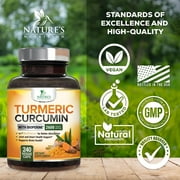 Turmeric Curcumin Supplement - 2400mg Organic Turmeric Per Serving - 95% Curcuminoids & BioPerine Black Pepper Extract for Best Absorption - Natural Vegan Joint Support, Bottled in USA - 240 Capsules