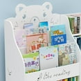 thumbnail image 4 of Childrens Kids Cartoon Engraved Bookshelf Multi-Layer Organizer Shelf with Storage Rack Cabinets - White, 4 of 9