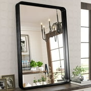 GIANNA Bathroom Mirror 40x 30 Wall Mirror, Vanity Mirror with Rectangular Metal Frame, Black