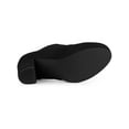 thumbnail image 3 of BLISSFUL STEP Women's Ankle Boots Faux Suede Chunky Heel Platform Lace - up Round Toe Dress Boots Black 8, 3 of 7