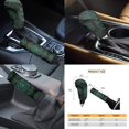 thumbnail image 6 of Garronmavis Green Mandara Car Seat Cushion 11 Pieces of Set with Car Cup Coaster/Cars Headrest Cover/Steering Wheel Cover/Handbrake & Gear Shift Knob Cover Automobile Decorative, 6 of 7