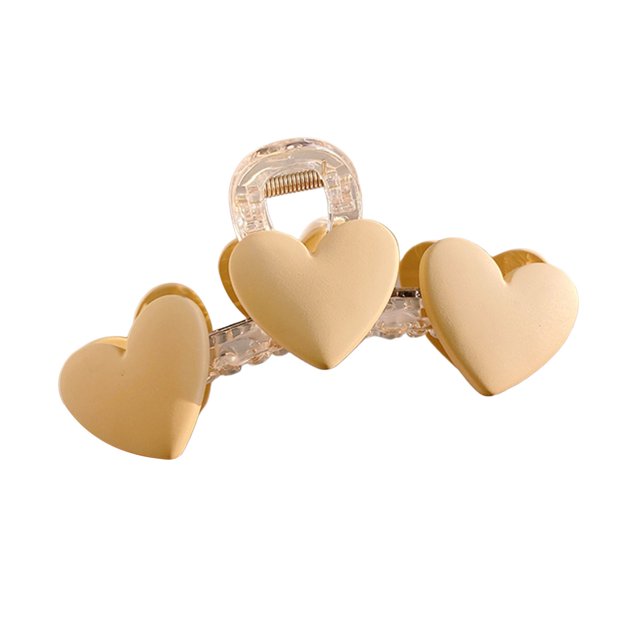 CSChome Pince à Cheveux pour Femmes Décoration Cœur Design Transparent Élastique Creux Décoration de Cheveux à Ressort Antidérapant Pince Forte
