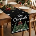 thumbnail image 3 of Black Christmas Tree Dresser Scarf Farmhouse, Dining Table Decorations for Wedding/Parties, Snowflake Tree Xmas Table Runner 48 Inches Long for Kitchen Dining, 13 x 48 In, 3 of 9