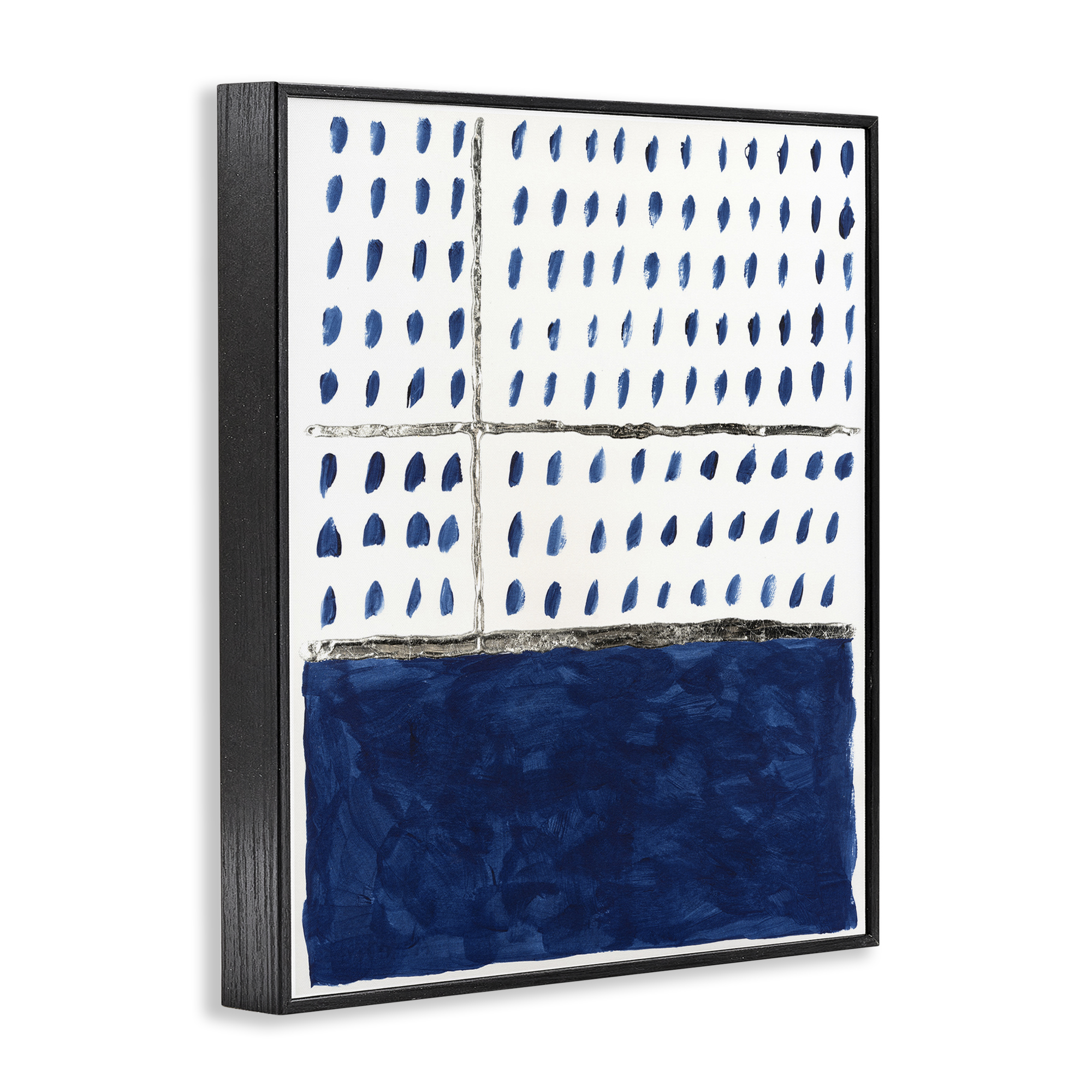 Stupell Industries Modern Dot Pattern Abstract Painting Black Framed Art Print Wall Art, 11 x 14