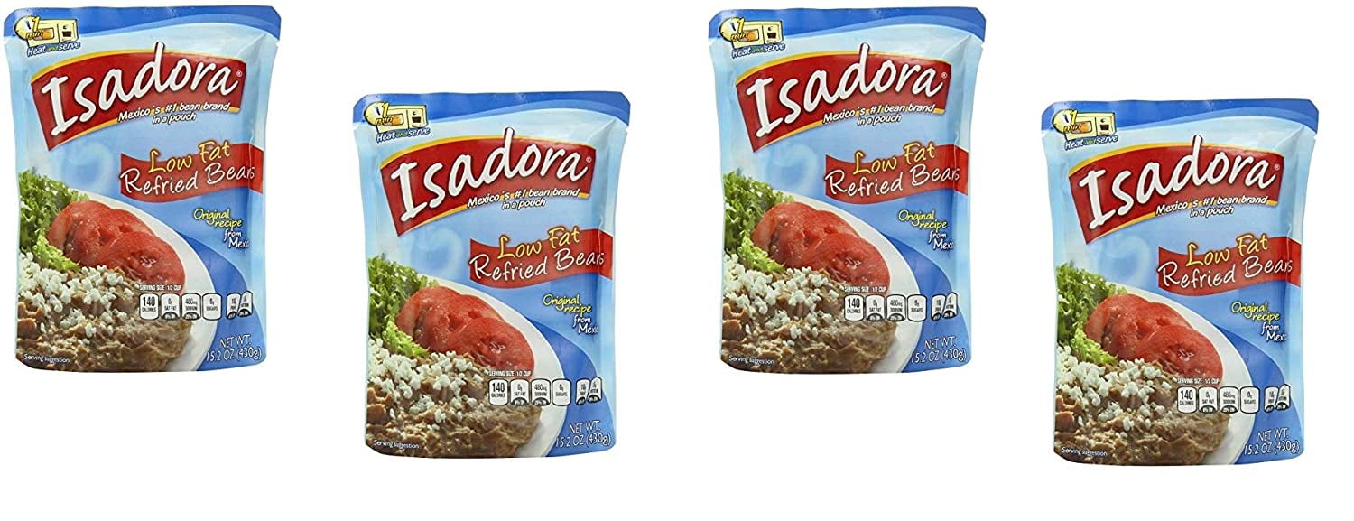 Isadora Low Fat Original Refried Beans pack 4