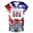 thumbnail image 2 of Fiudx Ofertas y Liquidaciones Blusas Informales de Manga Corta con Cuello En V y Estampado a La Moda para Mujer, 2 of 5