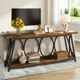 thumbnail image 4 of Tribesigns 70.9" Extra Long Console Table, Wood Sofa Table Behind Couch for Living Room, Brown, 4 of 8