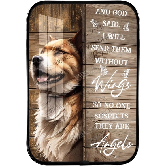 Dogs Decor, Gift for Mothers Day, Dog Mom, Dog Gifts, and God Said I'll Send Them Without Wings Framed Wooden Wall Art for Home Decorations Black Framed Art Ready to Hang 12x8 inches