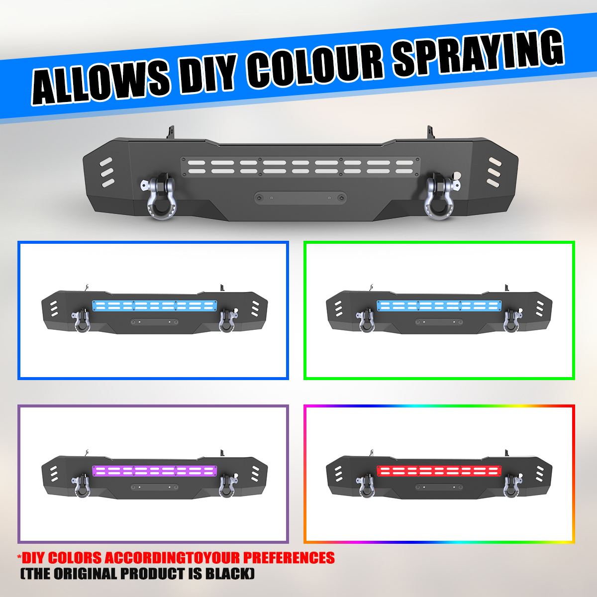 Heavy Duty Steel Front Bumper Fit for 2022 2023 2024 2025 GMC Sierra 1500,Black Powder Coated