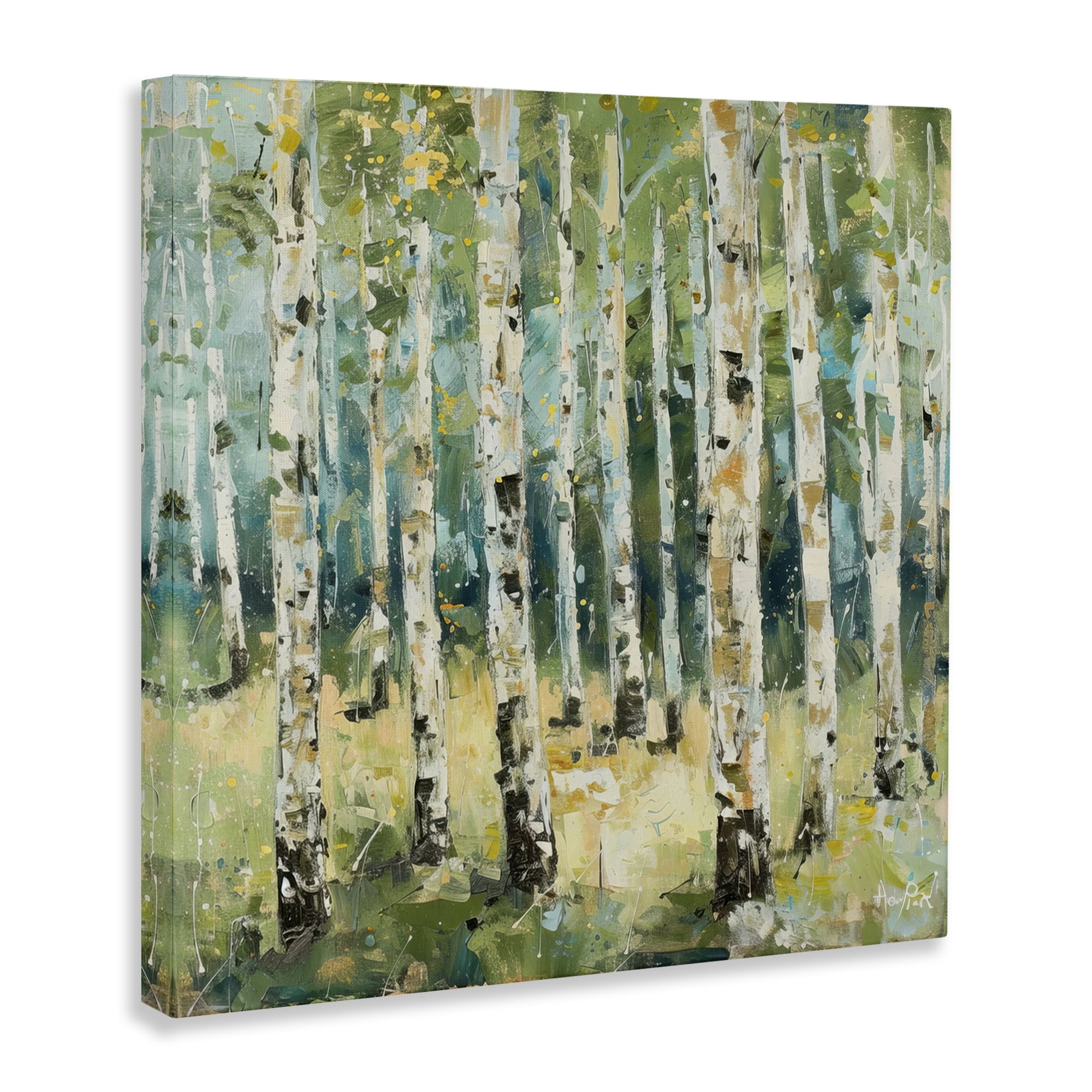 Stupell Industries Natural Birch Grove Landscape & Nature Painting Wrapped Canvas Art Print Wall Art, 24 x 24