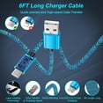thumbnail image 3 of PENGARO QC Charger 2-Pack, 18W Type C Charger Block with 6FT USB C Charging Cable, Fast Charging Station Compatible with iPhone, Samsung, Android Phones - Blue, 3 of 7