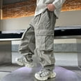 thumbnail image 2 of LUOGENLI Boys Pants 4T with Adjustable Waist Boys Kids Summer Casual Cargo Pants Solid Color Comfortable Loose Sweatpants Trousers for Sports Activewear Boys Pants Size 12 Long Grey 160, 2 of 5