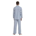 thumbnail image 5 of Amaxer Mens Cotton Pajama Set Cozy Button Up Sleepwear with Pockets Long Sleeve Lounge Wear Navy bulue white stripes M, 5 of 7