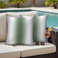 thumbnail image 4 of Gray Sage Green Outdoor Waterproof Pillow Covers, Modern Gradient Geometric Decorative Square Throw Pillowcase Sofa Cushion Sham for Patio/Couch/Chair, 26"x26" 2 Pack, 4 of 8