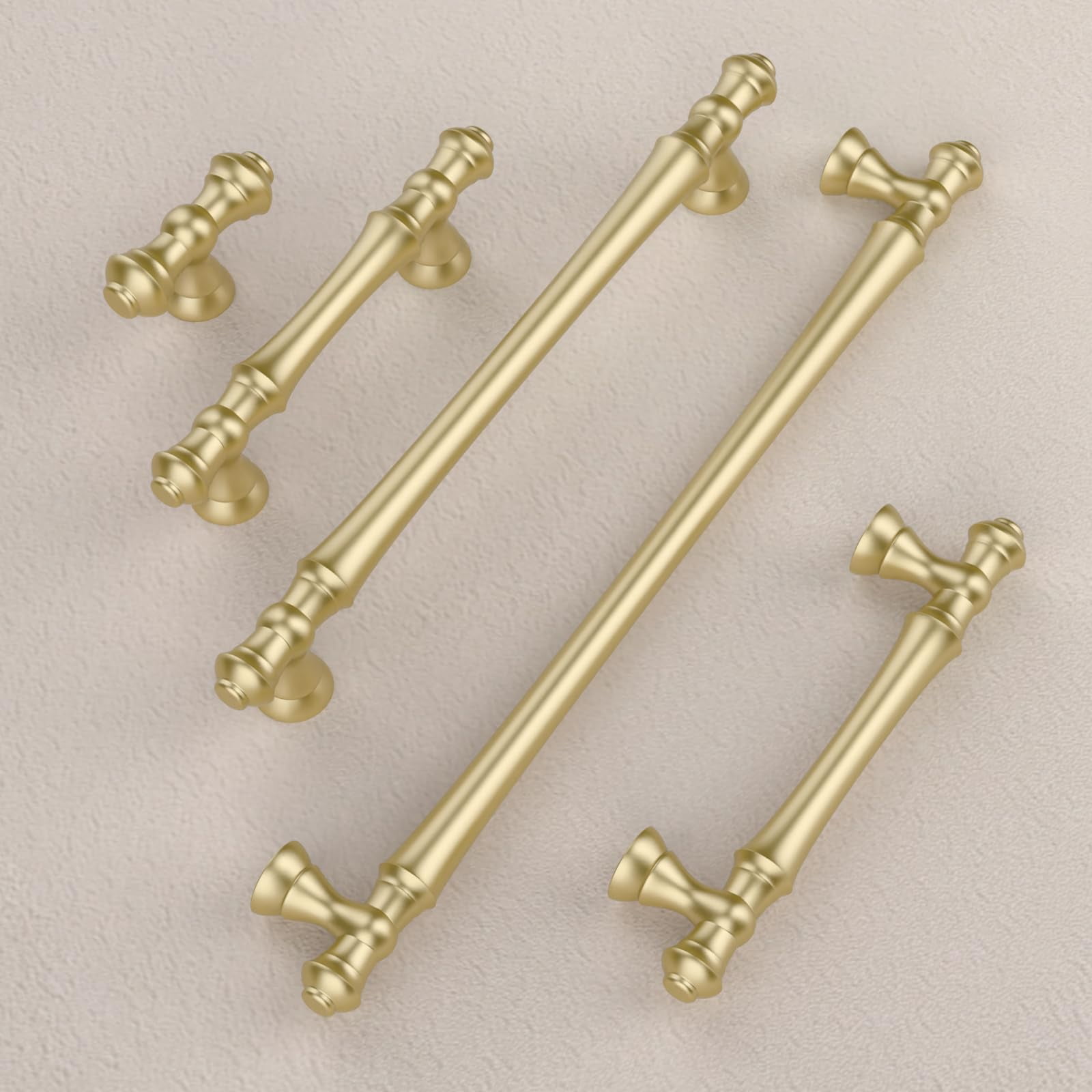 6 Pack Brushed Brass Cabinet Pulls Gold Kitchen Cabinet Handles Hardware For Cupboard Drawer Doors Bathroom Furniture