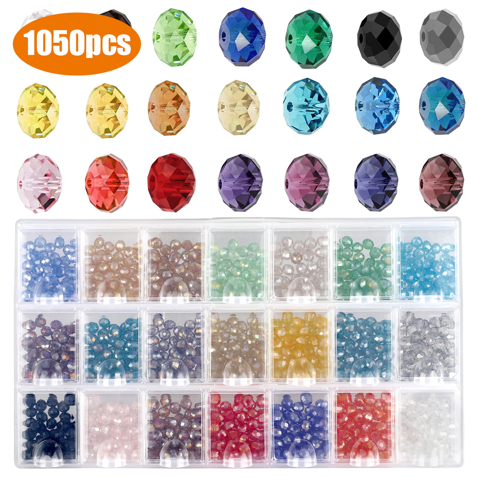 100pcs 6mm Rondelle Faceted Crystal Glass Charms Loose Spacer Beads Findings 