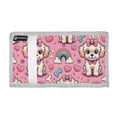 thumbnail image 2 of JIALIOU Nylon Trifold Card Wallet with ID Window Zipper Pocket for Men Women Teen Dog Bone Rainbow Heart, 2 of 7