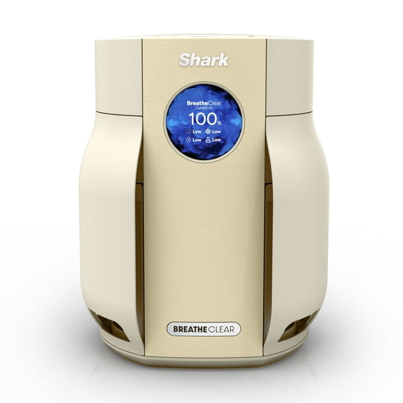 Shark BreatheClear Compact Pro with NeverChange 300 Sq Ft Intelligent Air Purifier, HEPA-Exceeding Filter, Zero Filter Changes For Up To 6 Years, HP062YL Butter