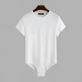 thumbnail image 3 of INCERUN Men's Short Sleeve Leotard Bodysuits Romper Brief Tops, 3 of 7