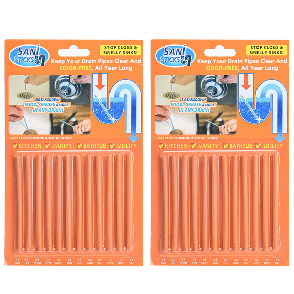 Drain Sticks Drain Stix Drain Cleaner & Deodorizer Sticks Drainstix for Clogs Kitchen Bathroom Sinks Unclog Eliminate Odor Septic Tank