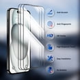 thumbnail image 6 of Venoro 3Pcs for iPhone 15 Pro Max/15 Pro/15 Plus/15 Tempered Glass Screen Protector, Clear, 6 of 16