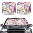 thumbnail image 2 of Wukai Peace Love and Dove Flower Power Car Front Windshield Sun Shade,Sun Visor Shield Block Automotive Interior Protector Blocks UV Rays-Small, 2 of 6