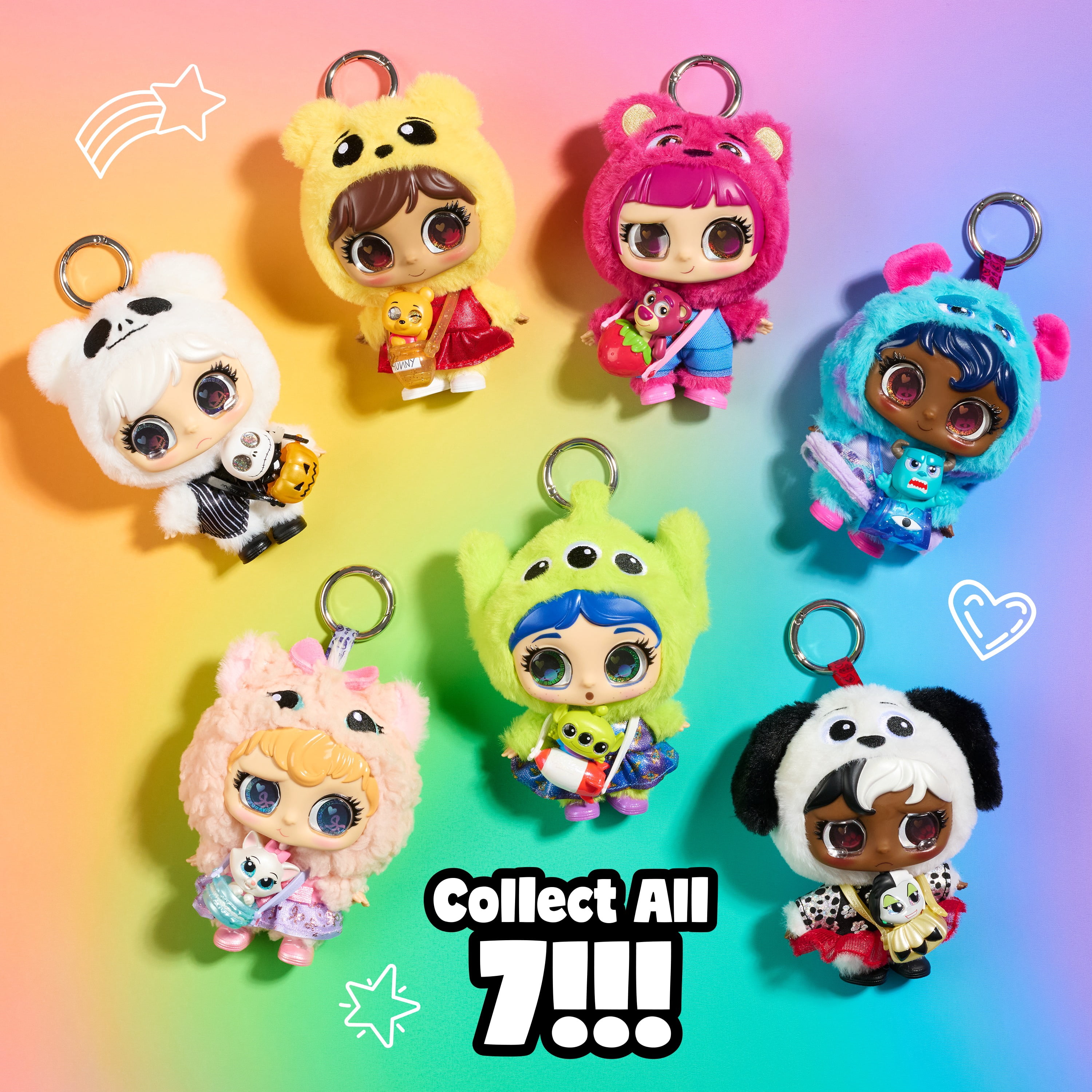 Disney Doorables Adoorbs! Littlz Vinyl Plush Clip-On, Collectible Clip-on Plush, 7 to Collect, Ages 5 and Up