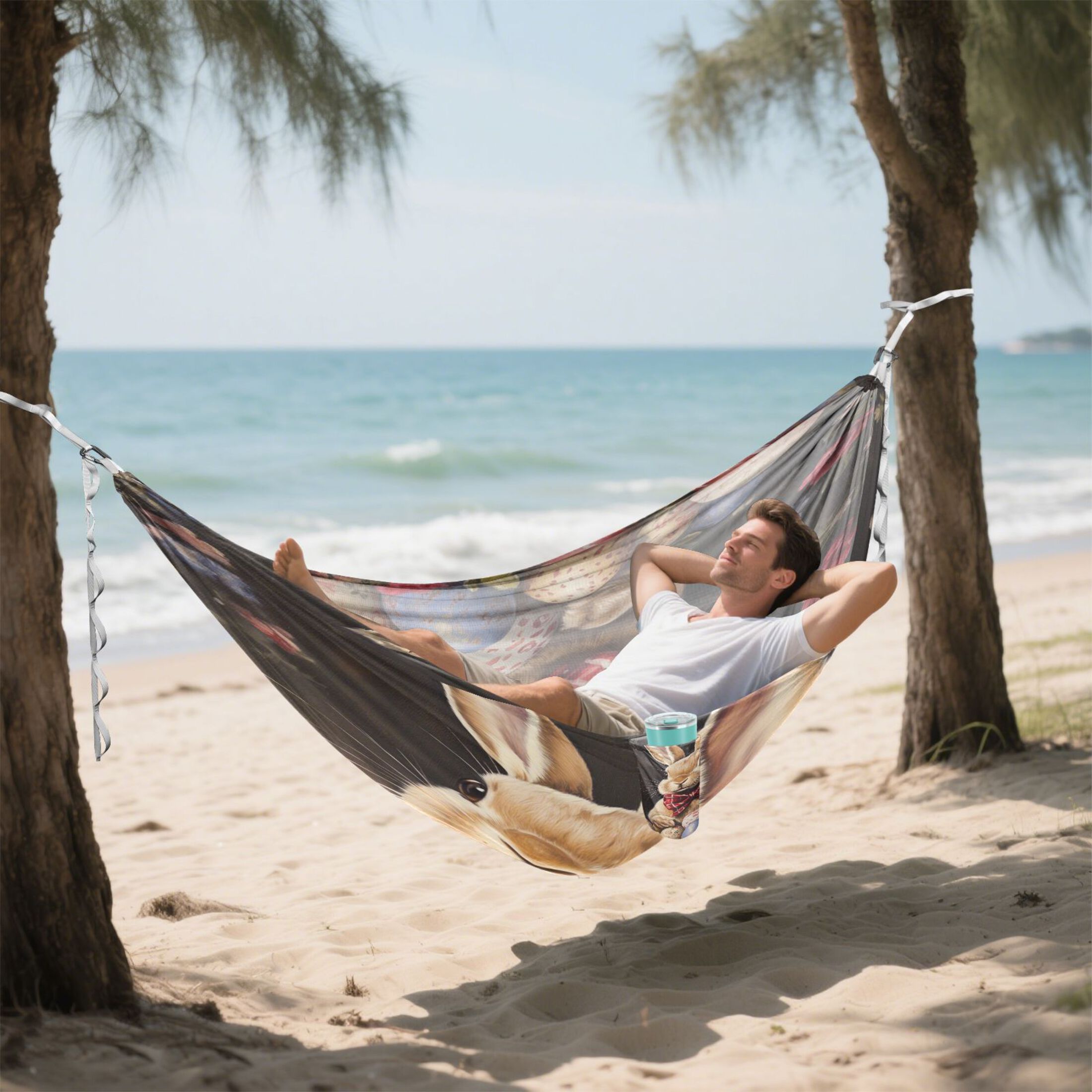 Hammock Camping Hammock Nylon Portable Hammock Travel Camping Hammock Easter Brown Rabbit