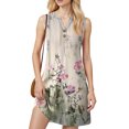 thumbnail image 4 of WTOBBY Women's Fashion Casual Printed V-Neck Button Vest Sleeveless Dress with Pocket, Floral Print for Summer Wear, Airy and Stylish Design for Vacation and Everyday Use,Light pink 2XL, 4 of 5