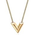 thumbnail image 1 of Htooo Collar con forma de V para mujer, chapado en oro de 18 quilates, collar con letra en V, colgante con inicial en V de acero inoxidable, joyería para mujeres y niñas, 1 of 5